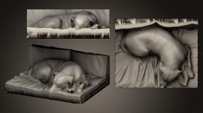 Статуэтки животных (Стив-Пес, STKJ_0637) 3D модель для ЧПУ станка